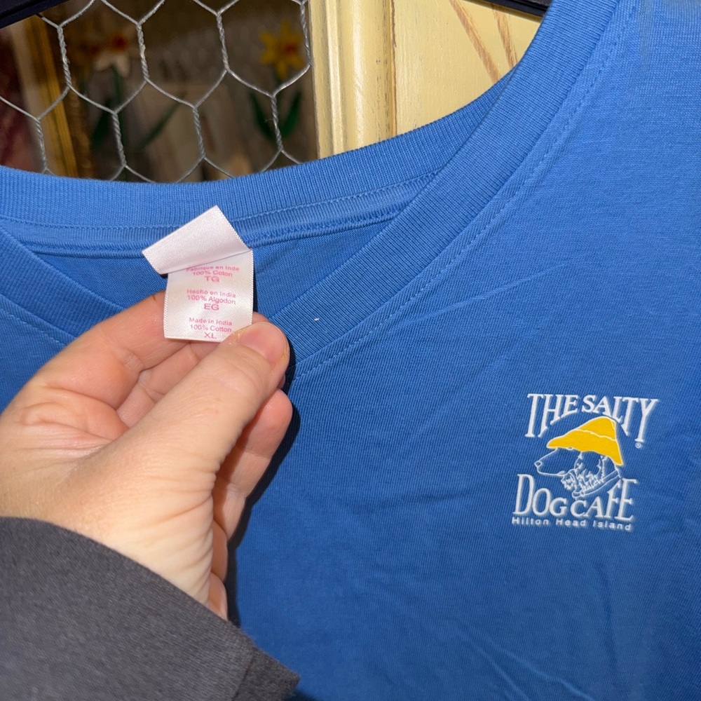 Blue V-Neck Women's Top - Picture 3 of 5